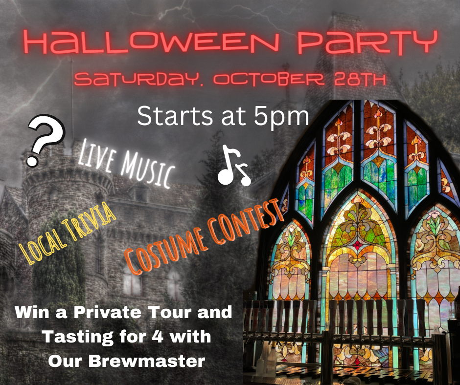 Halloween Party Saturday, October 28th at Topsy Turvy Brewery